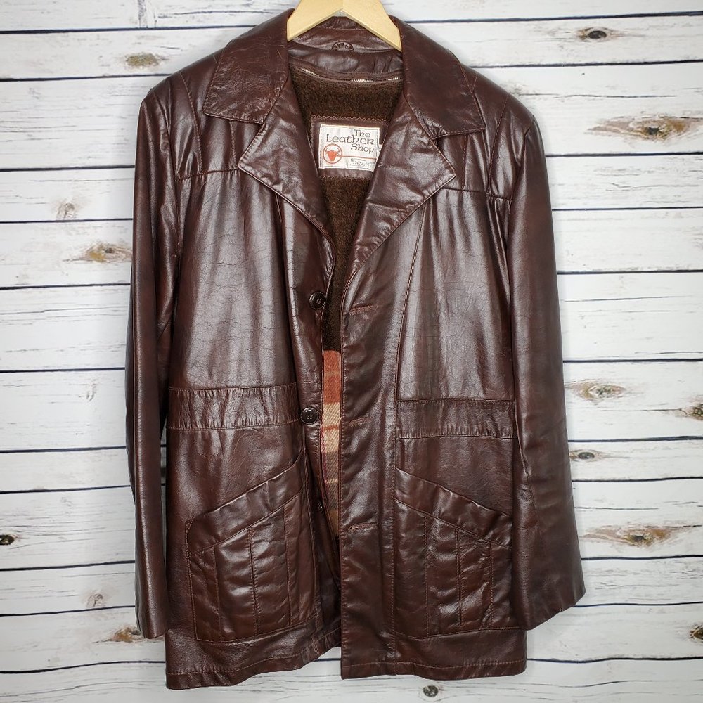 Vintage Leather Jacket Lined 38R Sears Mens